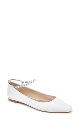 Badgley Mischka Collection London Ankle Strap Flat in White