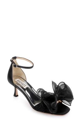 Badgley Mischka Collection Nelly Mesh Bow Ankle Strap Sandal in Black