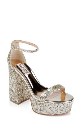 Badgley Mischka Collection Party Ankle Strap Platform Sandal in Platino