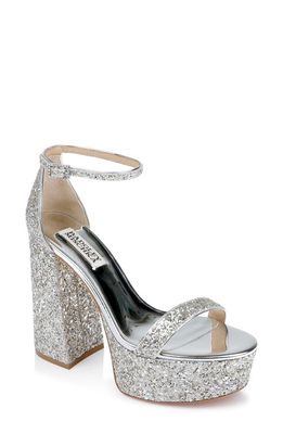 Badgley Mischka Collection Party Ankle Strap Platform Sandal in Silver