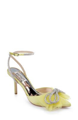 Badgley Mischka Collection Sacred Bow Pump in Soft Lime