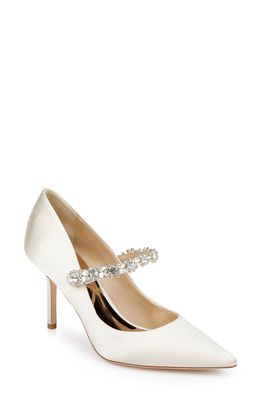 Badgley Mischka Collection Theory Crystal Strap Pump in Ivory
