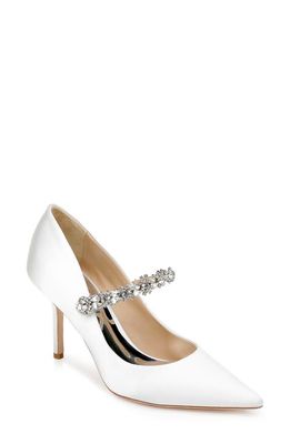 Badgley Mischka Collection Theory Crystal Strap Pump in Soft White