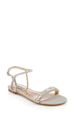 Badgley Mischka Collection Thora Crystal Sandal in Platino