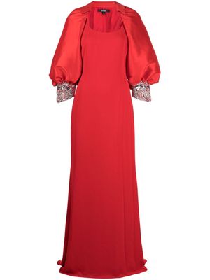 Badgley Mischka crystal-embellished gown set - Red