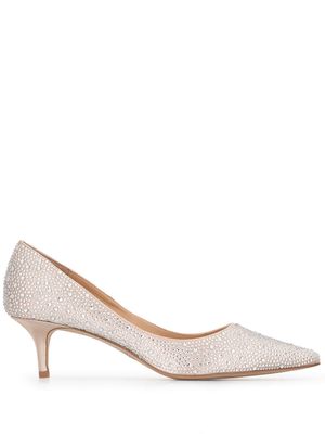 Badgley Mischka Frenchie embellished pumps - Silver