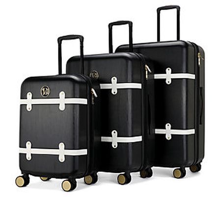 Badgley Mischka Grace 3-Piece Expandable Retr o Luggage Set