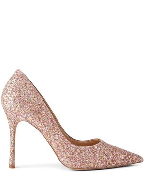 Badgley Mischka pointed-toe glitter pumps - Pink