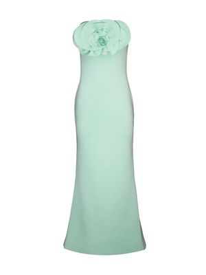 Badgley Mischka Rosette Scuba strapless gown - Green