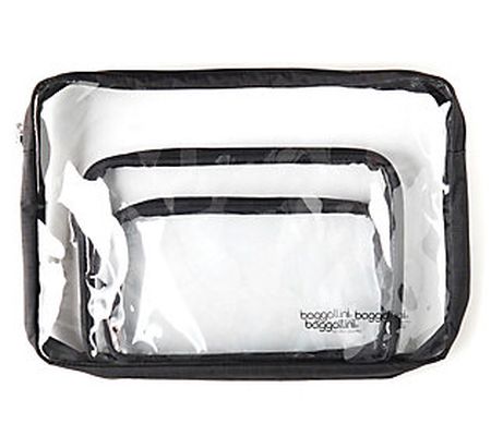 baggallini Set of 3 Clear Travel Pouches