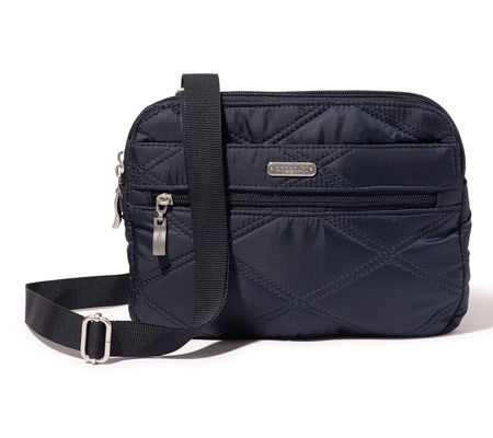 Baggallini Washable Quilted Double Zip Anytime RFID Crossbody