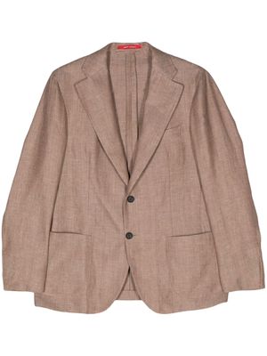 Bagnoli Sartoria Napoli herringbone single-breasted blazer - Brown