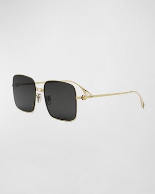 Baguette Metal Round Sunglasses