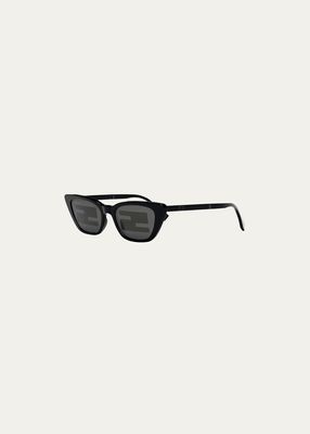 Baguette Mirrored Folding Nylon Cat-Eye Sunglasses
