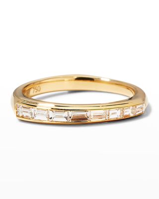 Baguette Slimline Stack Ring with Diamonds