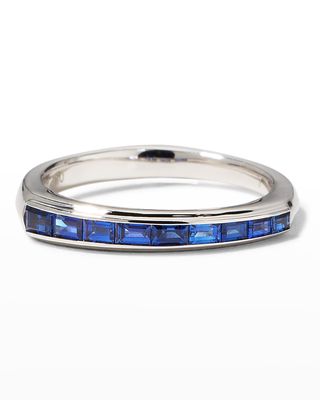 Baguette Stack Ring with Blue Sapphires