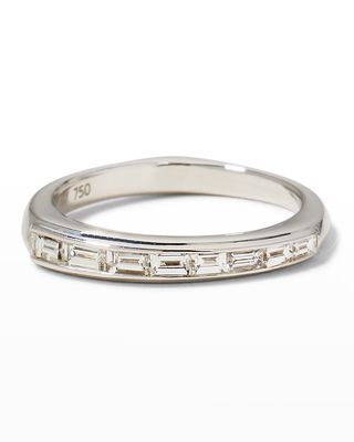 Baguette Stack Ring with Diamonds and White Gold
