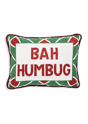 Bah Humbug Beaded Pillow