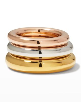 Bahama Tri-Color Band Rings, Set Of Three