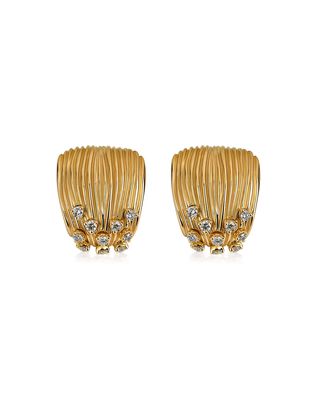 Bahia 18k Gold Diamond Huggie Earrings