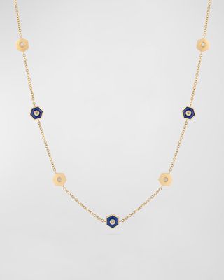 Baia Sommersa 18K Yellow Gold Necklace with Lapis and Diamonds