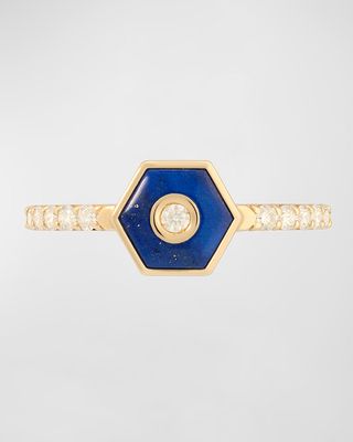 Baia Sommersa 18K Yellow Gold Ring with Lapis and Diamonds