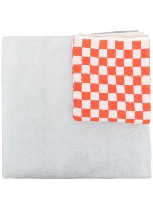 BAINA Paloma check-print towel - Blue