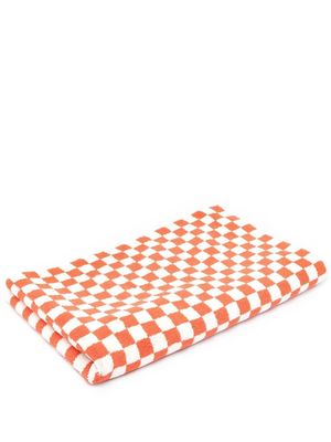 BAINA Paloma checkerboard-print towel - Orange
