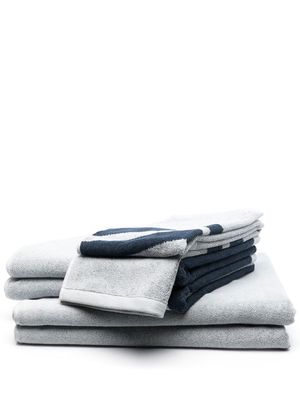 BAINA striped organic cotton towel set - Blue