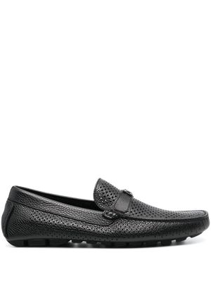 Baldinini all-over perforated loafers - Black