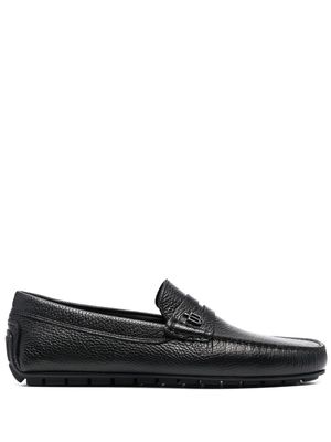 Baldinini grained-leather driver shoes - Black
