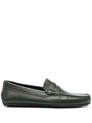 Baldinini grained-leather driver shoes - Green