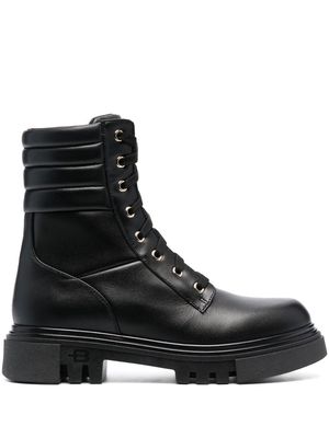 Baldinini leather combat boot - Black
