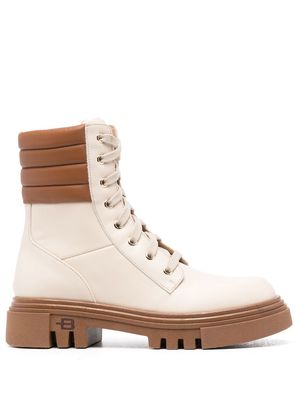 Baldinini leather combat boots - Neutrals
