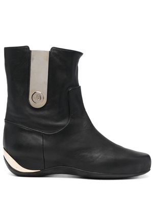 Baldinini metal-detail ankle leather boots - Black