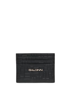 Baldinini monogram-pattern leather card holder - Black
