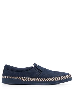 Baldinini round-toe braid-trimmed loafers - Blue