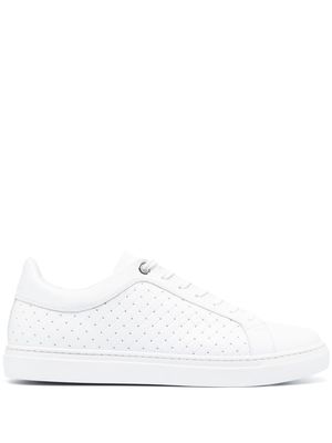 Baldinini woven-detail low-top leather sneakers - White
