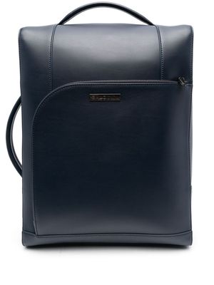 Baldinini zipped leather backpack - Blue
