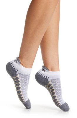 Balega Silver No-Show Tab Running Socks in White /Grey