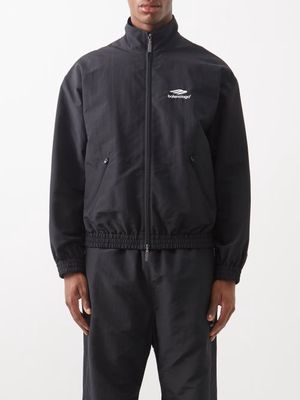 Balenciaga - 3b-logo Nylon Shell Track Jacket - Mens - Black