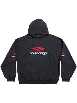 Balenciaga 3B Sports Icon cotton hoodie - Black