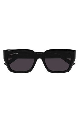 Balenciaga 54mm Rectangular Sunglasses in Black