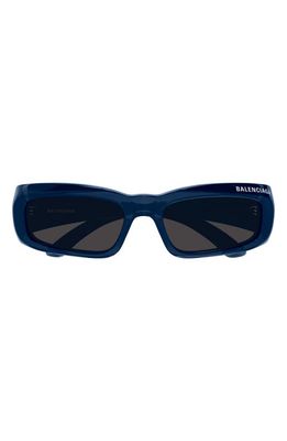 Balenciaga 57mm Rectangular Sunglasses in Blue