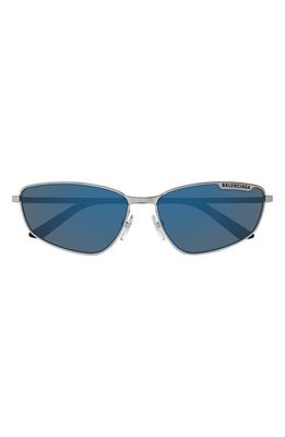 Balenciaga 60mm Oval Sunglasses in Ruthenium