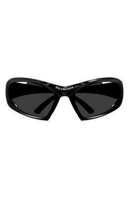 Balenciaga 78mm Oversize Geometric Sunglasses in Black