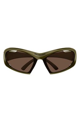 Balenciaga 78mm Oversize Geometric Sunglasses in Green