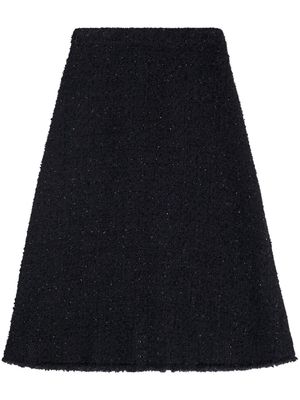 Balenciaga A-line bouclé skirt - Black
