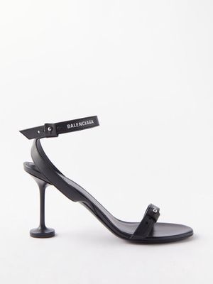 Balenciaga - After Hour 90 Leather Sandals - Womens - Black