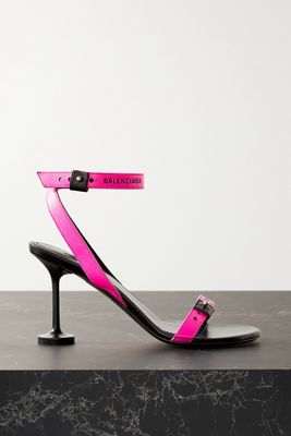 Balenciaga - Afterhour Logo-debossed Leather Sandals - Pink